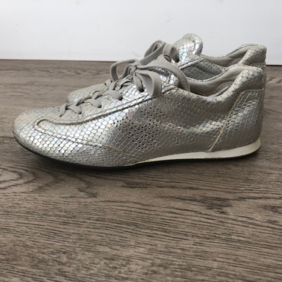 HOGAN silver lace up sneakers - Picture 1 of 4